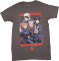 Jujutus Kaisen Mens T-Shirt -Peace Sign Cast Over School Logo Hoodie, Sweatshirt | CiraTrend.com