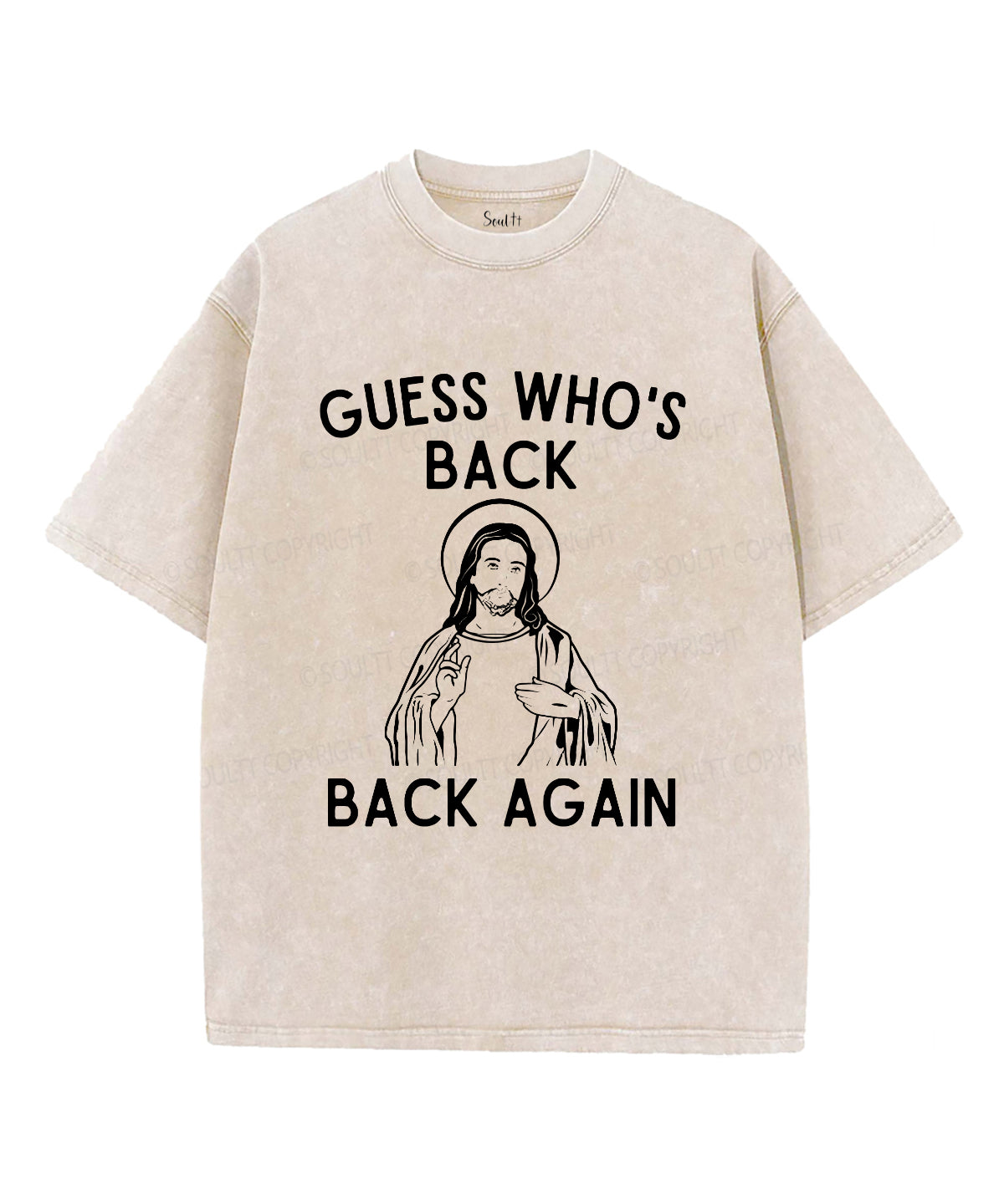 Guess Who's Back Unisex Washed Christian T-shirt Hoodie, Sweatshirt | CiraTrend.com (Image 1)