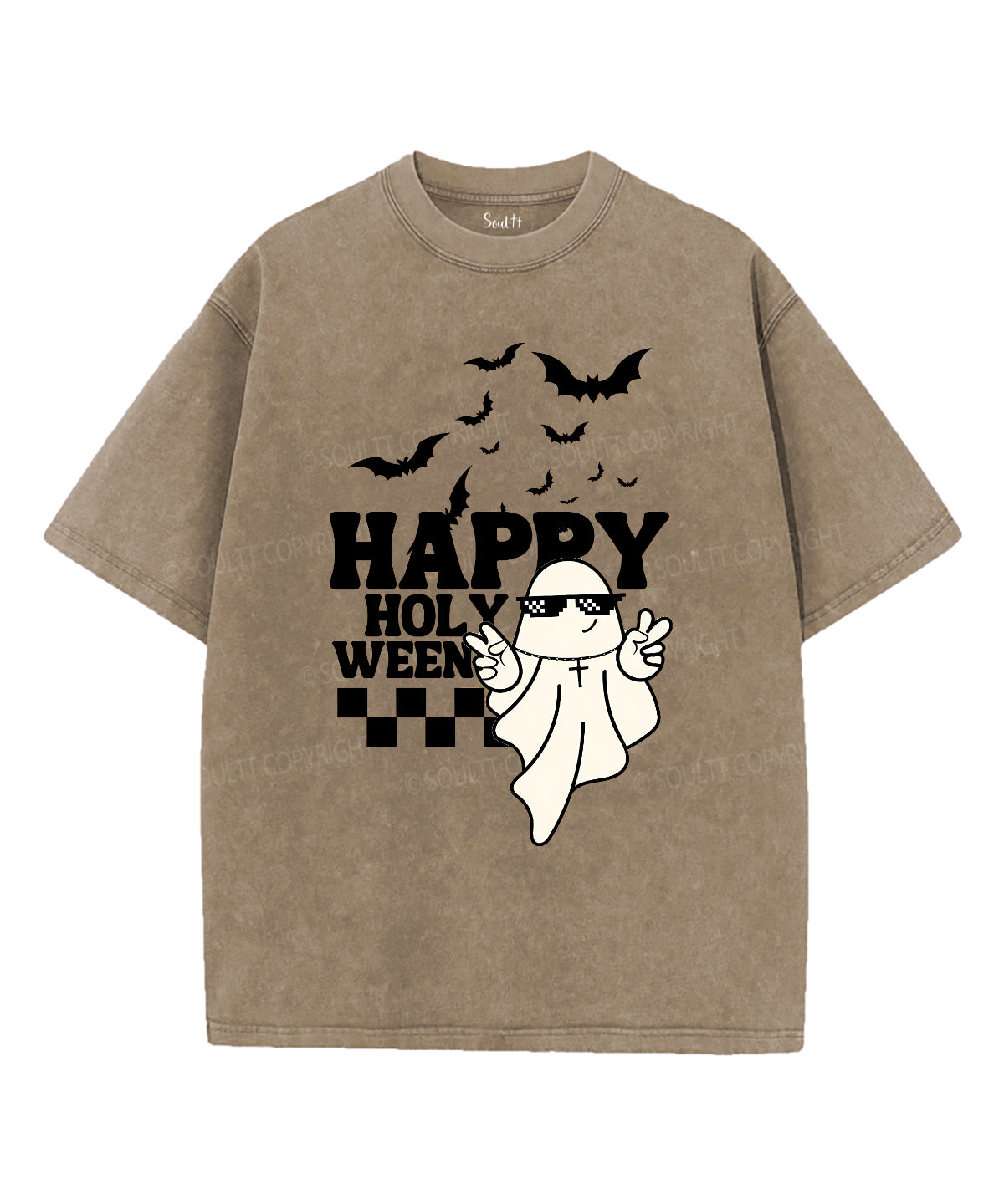 Happy Holy Unisex Washed Christian T-shirt Hoodie, Sweatshirt | CiraTrend.com (Image 1)