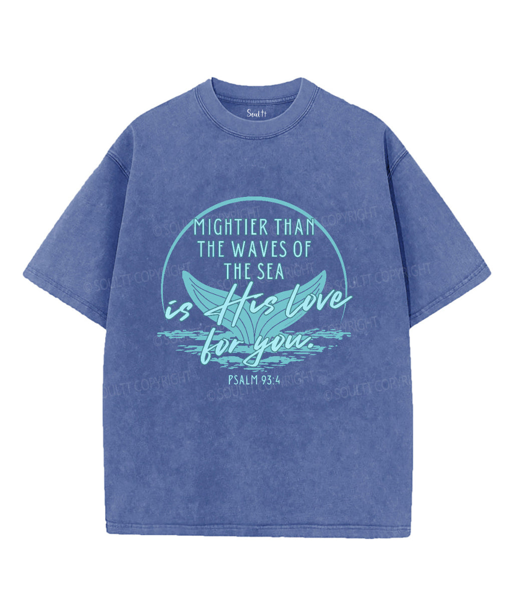 Mightier Than The Waves Unisex Washed Christian T-shirt Style003 Hoodie, Sweatshirt | CiraTrend.com (Image 3)