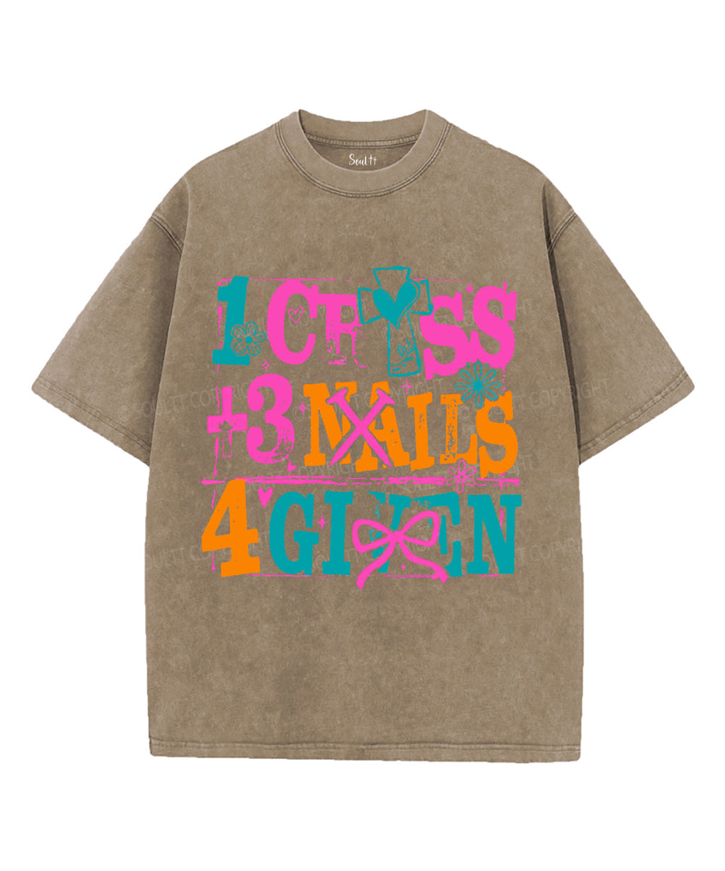 1 Cross + 3 Nails 4Given Unisex Washed Christian T-shirt Hoodie, Sweatshirt | CiraTrend.com (Image 5)