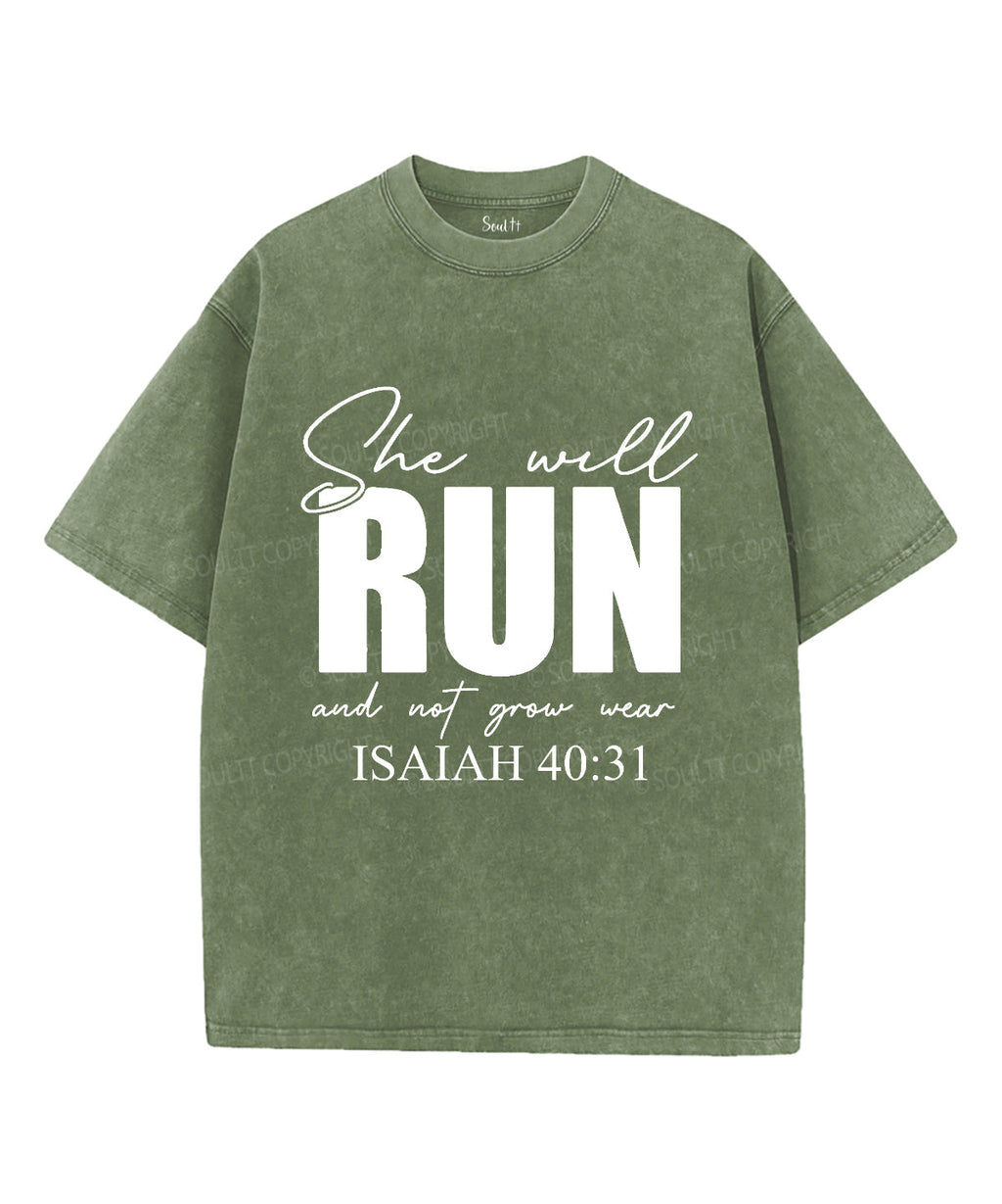 She Will Run Washed Christian T-shirt Hoodie, Sweatshirt | CiraTrend.com (Image 5)