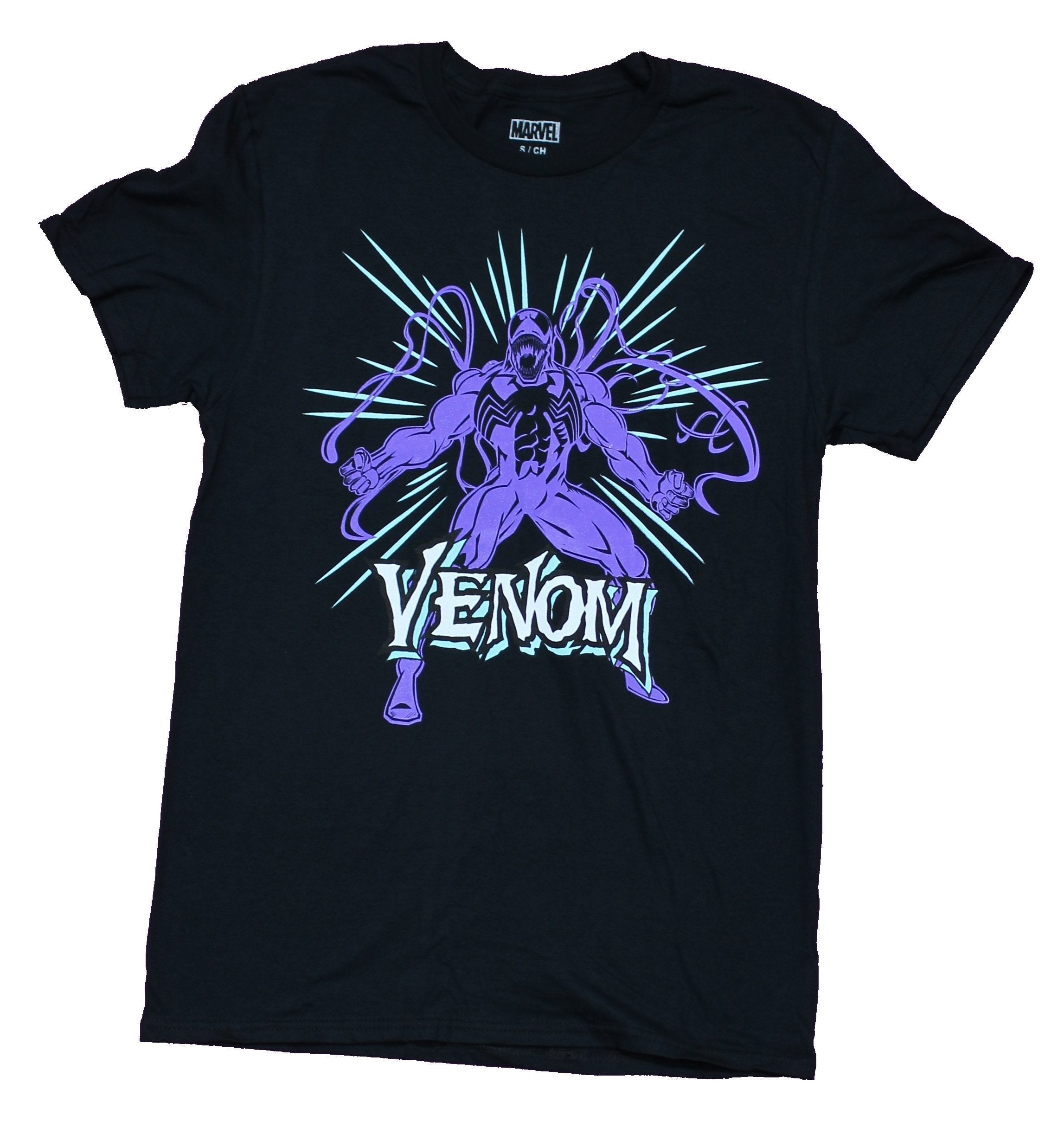 Venom Mens T-Shirt - Purple Posed Venom Over Name Hoodie, Sweatshirt | CiraTrend.com
