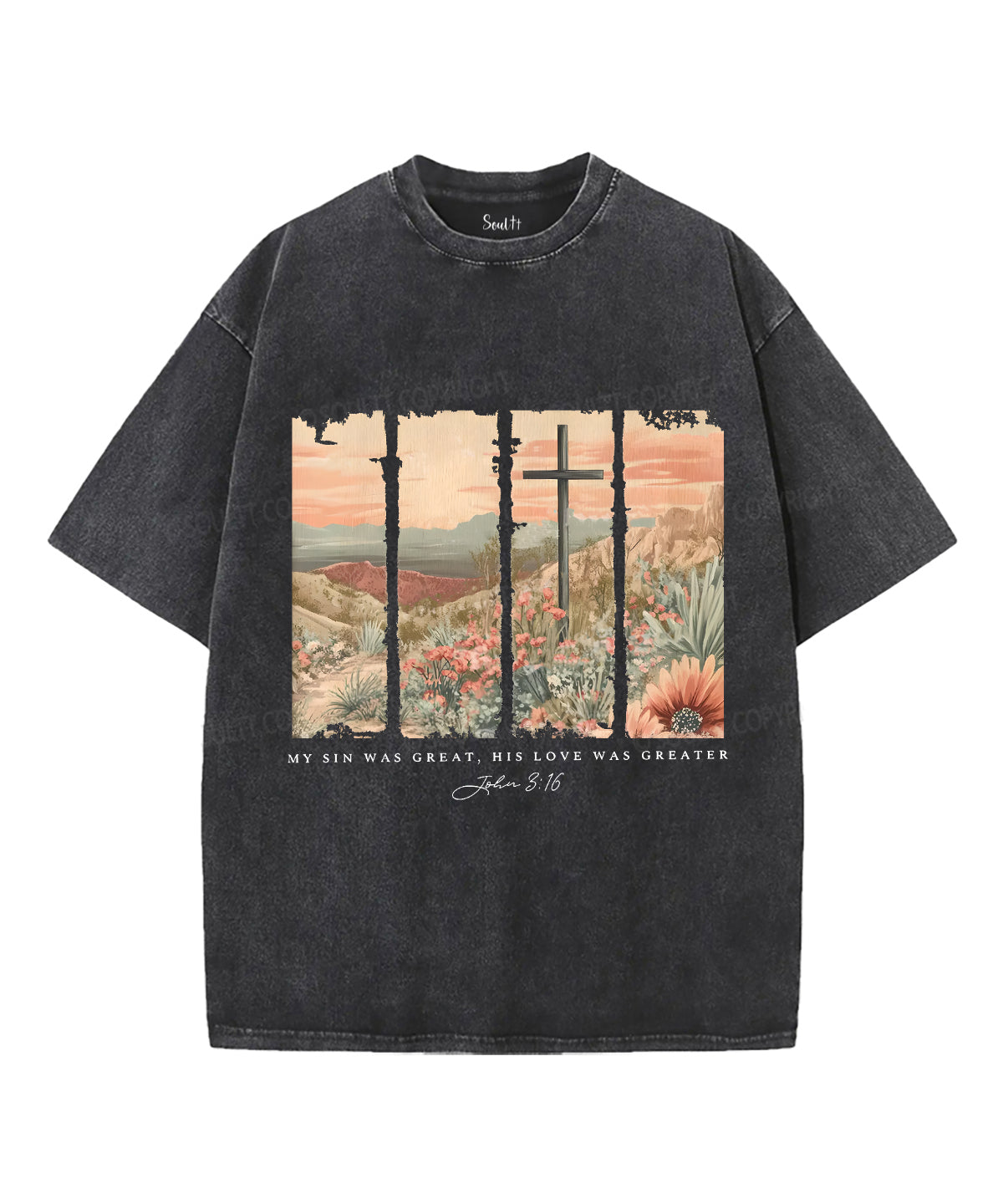 His Love Was Greater Unisex Washed Christian T-shirt Hoodie, Sweatshirt | CiraTrend.com (Image 1)