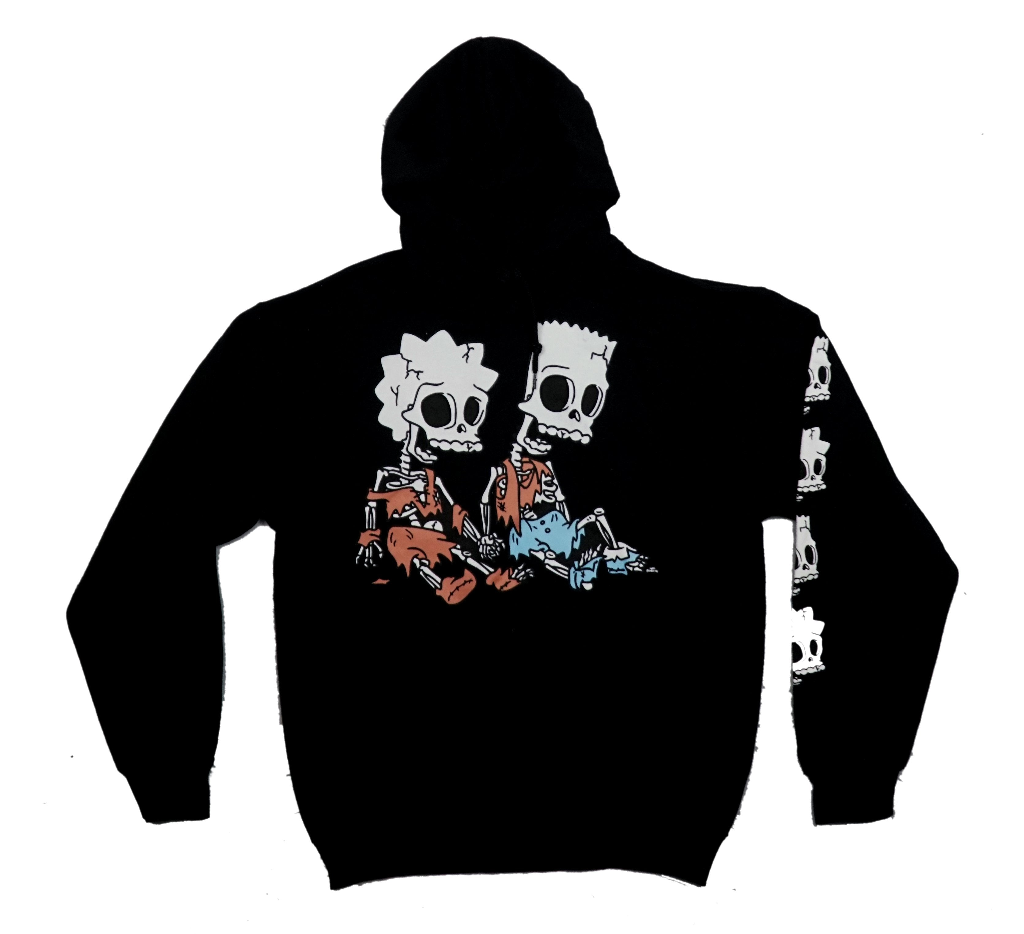 The Simpsons Mens Pullover Hoodie - Bart & Lisa Skeletons Image T-Shirts, Sweatshirt | CiraTrend.com