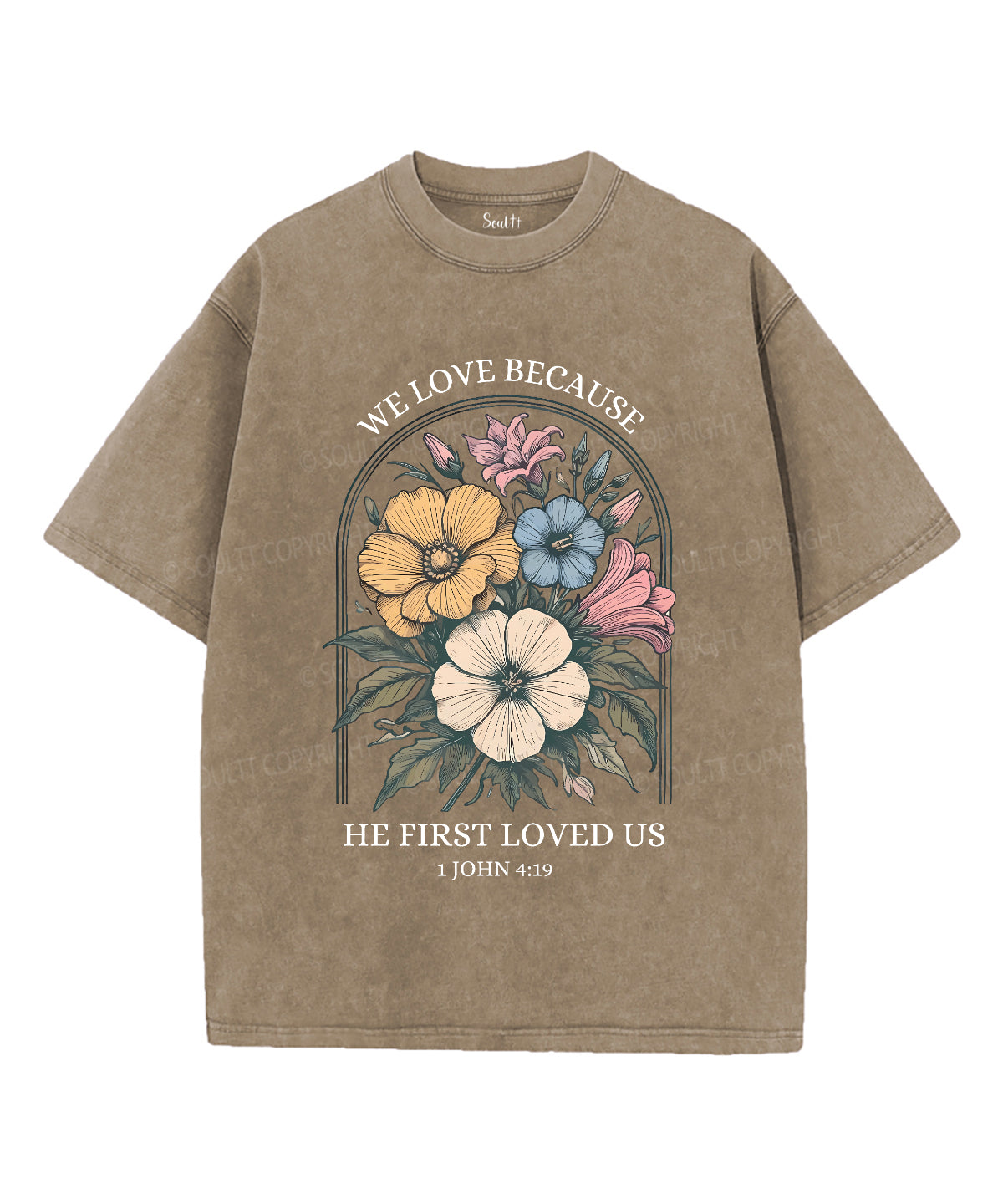 We Love Because He First Loved Us Unisex Washed Christian T-shirt Style001 Hoodie, Sweatshirt | CiraTrend.com (Image 5)