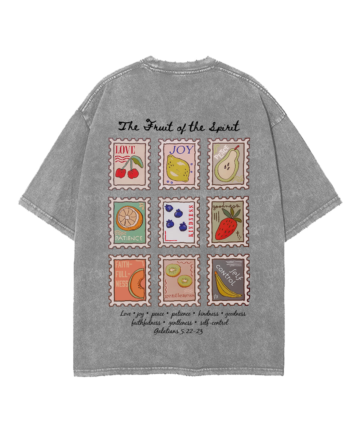 Fruit Of The Spirit Double Sided Unisex Washed Christian T-shirt Style008 Hoodie, Sweatshirt | CiraTrend.com (Image 5)