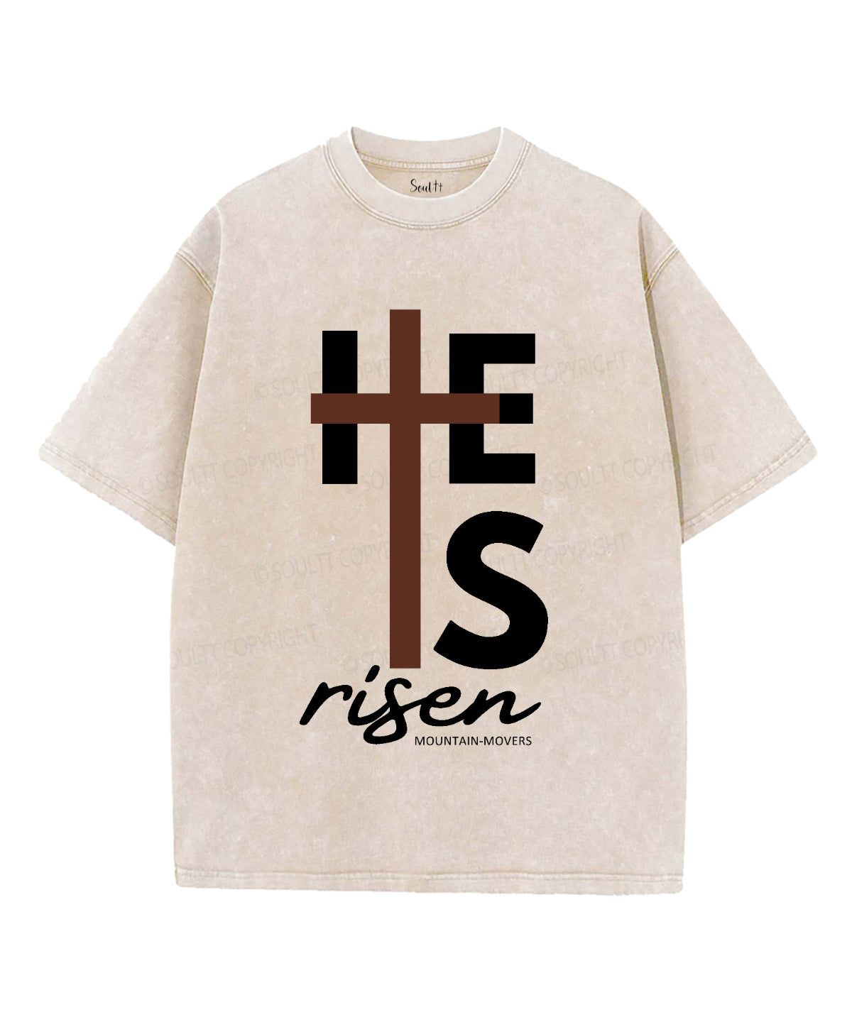 He Is Risen Unisex Washed Christian T-shirt Style005 Hoodie, Sweatshirt | CiraTrend.com (Image 1)