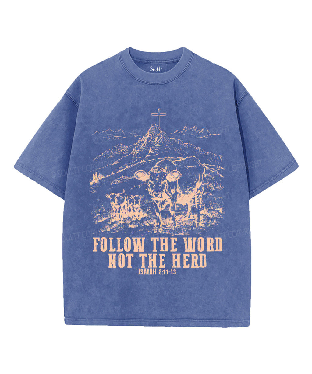 Follow the Word Unisex Washed Christian T-shirt Hoodie, Sweatshirt | CiraTrend.com (Image 4)