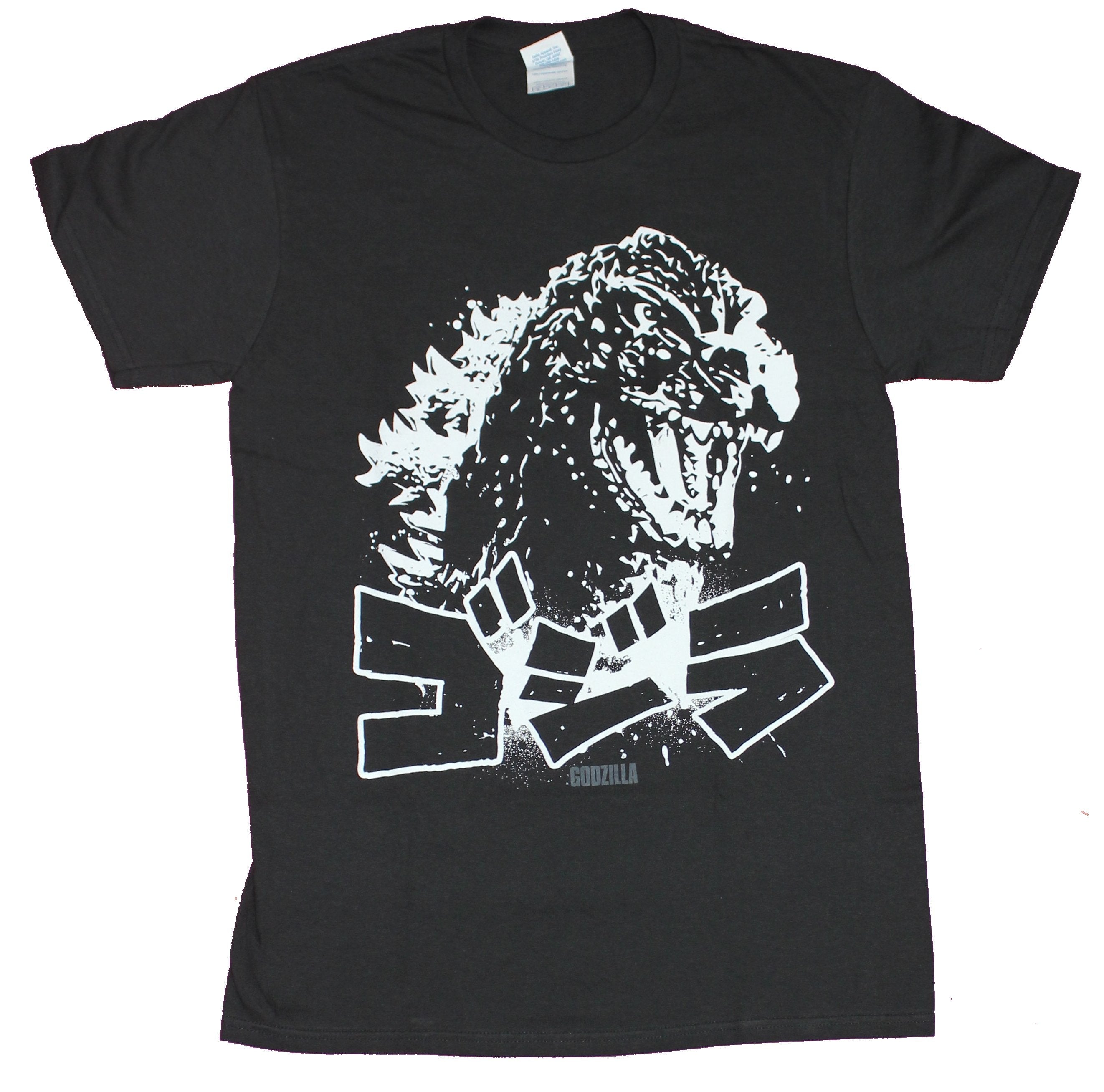 Godzilla Mens T-Shirt - Roaring Godzilla Head Over Kanji Image Hoodie, Sweatshirt | CiraTrend.com