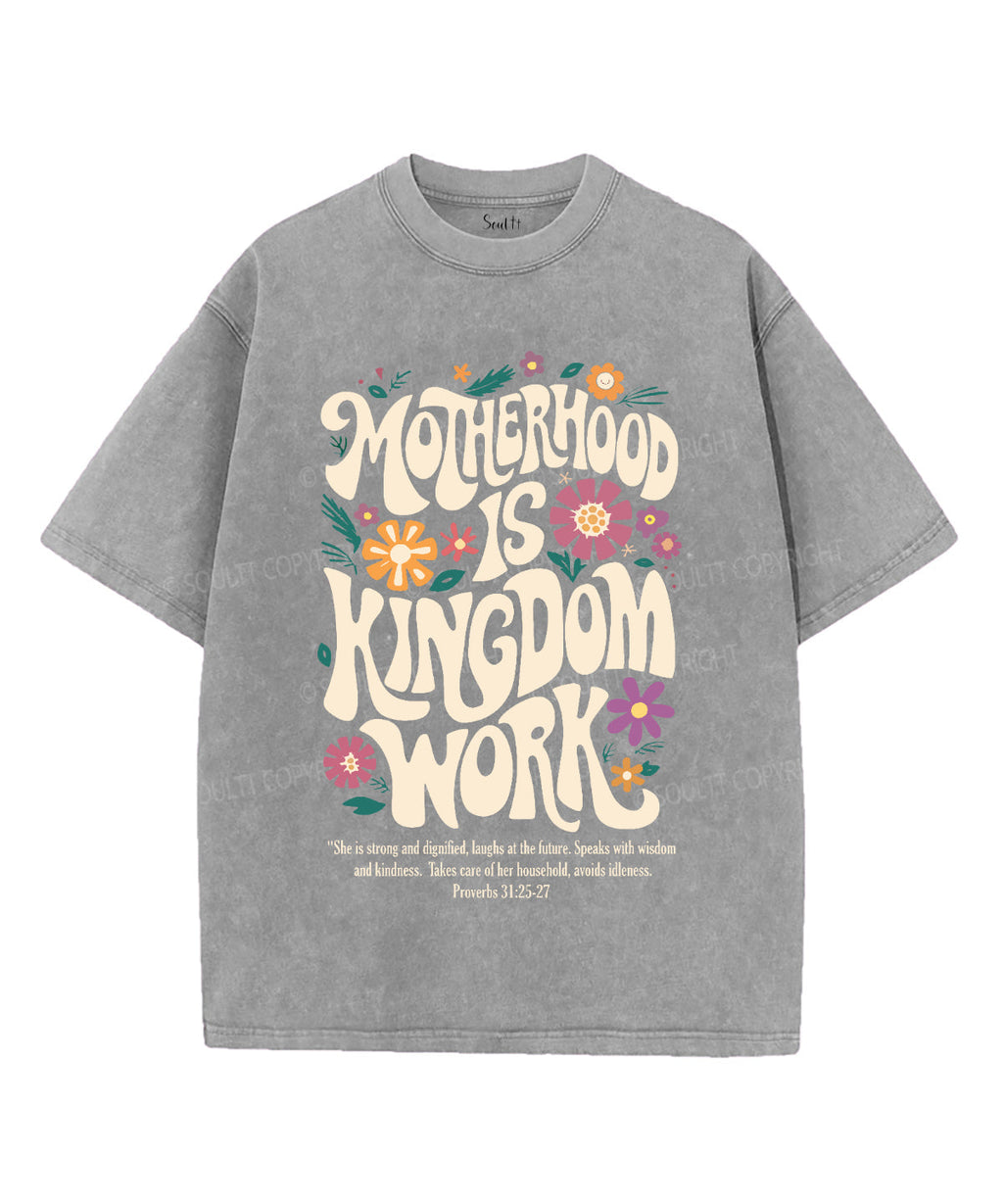 Motherhood Is Kingdom Work Unisex Washed Christian T-shirt Style003 Hoodie, Sweatshirt | CiraTrend.com (Image 3)
