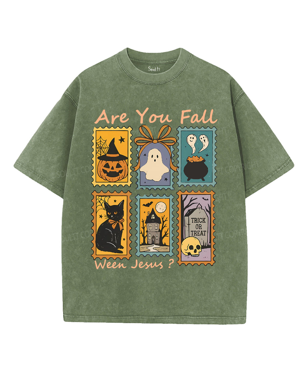 Are You Fall Ween Jesus Unisex Washed Christian T-shirt Hoodie, Sweatshirt | CiraTrend.com (Image 5)