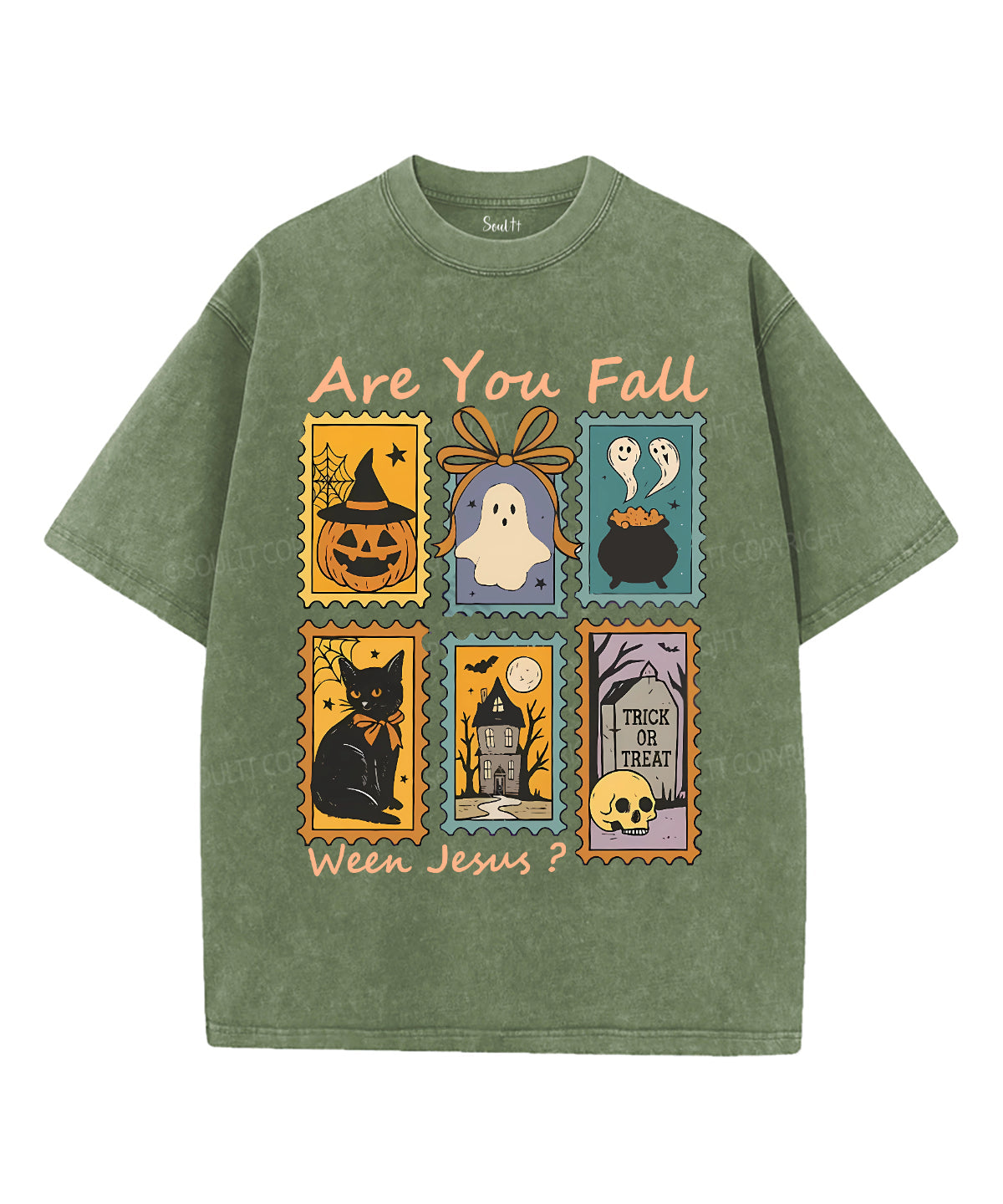 Are You Fall Ween Jesus Unisex Washed Christian T-shirt Hoodie, Sweatshirt | CiraTrend.com (Image 5)