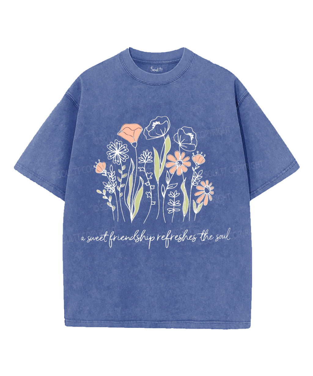 A Sweet Friendship Refreshes The Soul Unisex Washed Christian T-shirt Hoodie, Sweatshirt | CiraTrend.com (Image 3)