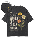 World Is A Classroom Double Sided Unisex Washed Christian T-shirt Hoodie, Sweatshirt | CiraTrend.com (Image 1)