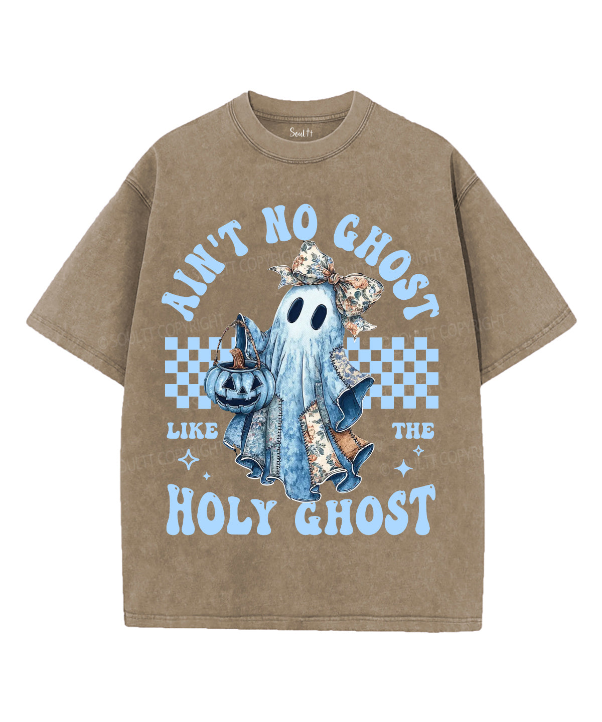Halloween Holy Ghost Unisex Washed Christian T-shirt Hoodie, Sweatshirt | CiraTrend.com (Image 3)