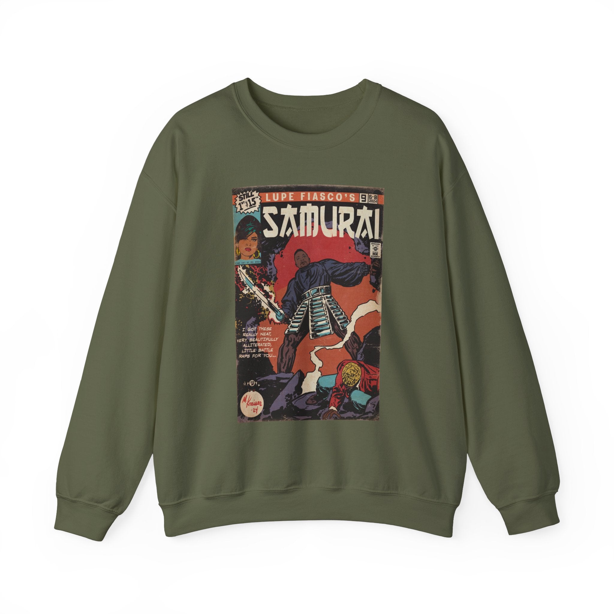 Samurai Unisex Heavy BlendÃ¢â€žÂ¢ Crewneck Sweatshirt T-Shirts, Hoodie | CiraTrend.com (Image 4)