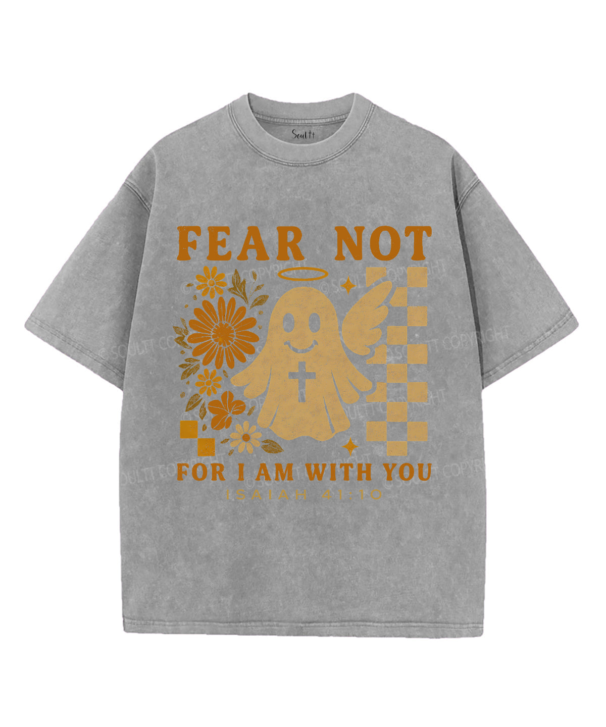 Fear Not For I Am With You Unisex Washed Christian T-shirt Hoodie, Sweatshirt | CiraTrend.com (Image 3)