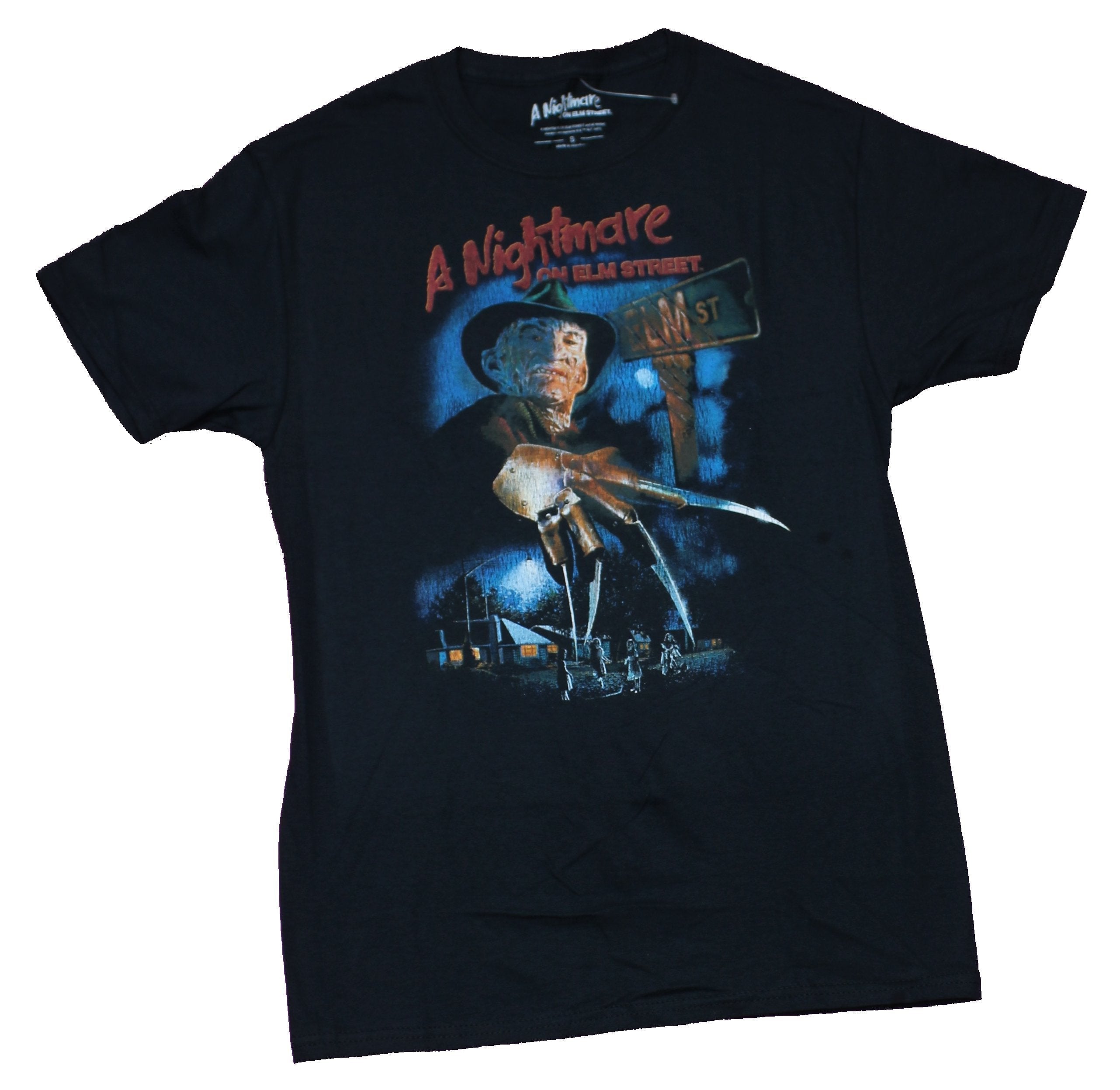 Nightmare on Elm Street Mens T-Shirt - Poster Big Freddy Over Neighborhood Hoodie, Sweatshirt | CiraTrend.com