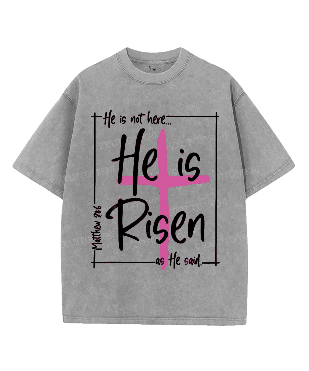 He Is Risen Unisex Washed Christian T-shirt Style011 Hoodie, Sweatshirt | CiraTrend.com (Image 3)