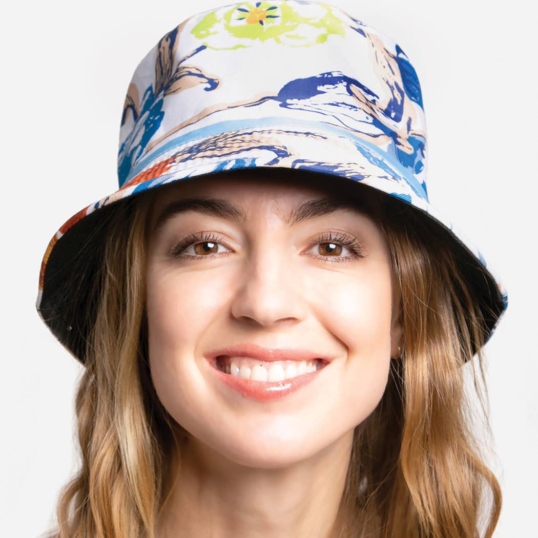 Watercolor Floral Print Bucket Hat