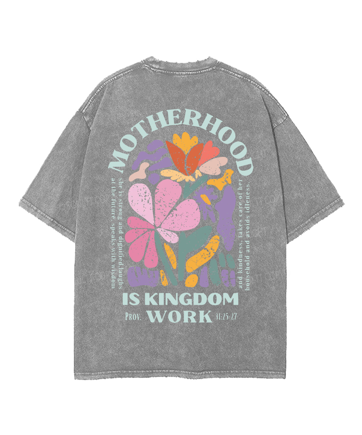Motherhood Is Kingdom Work Double Sided Unisex Washed Christian T-shirt Style015 Hoodie, Sweatshirt | CiraTrend.com (Image 5)