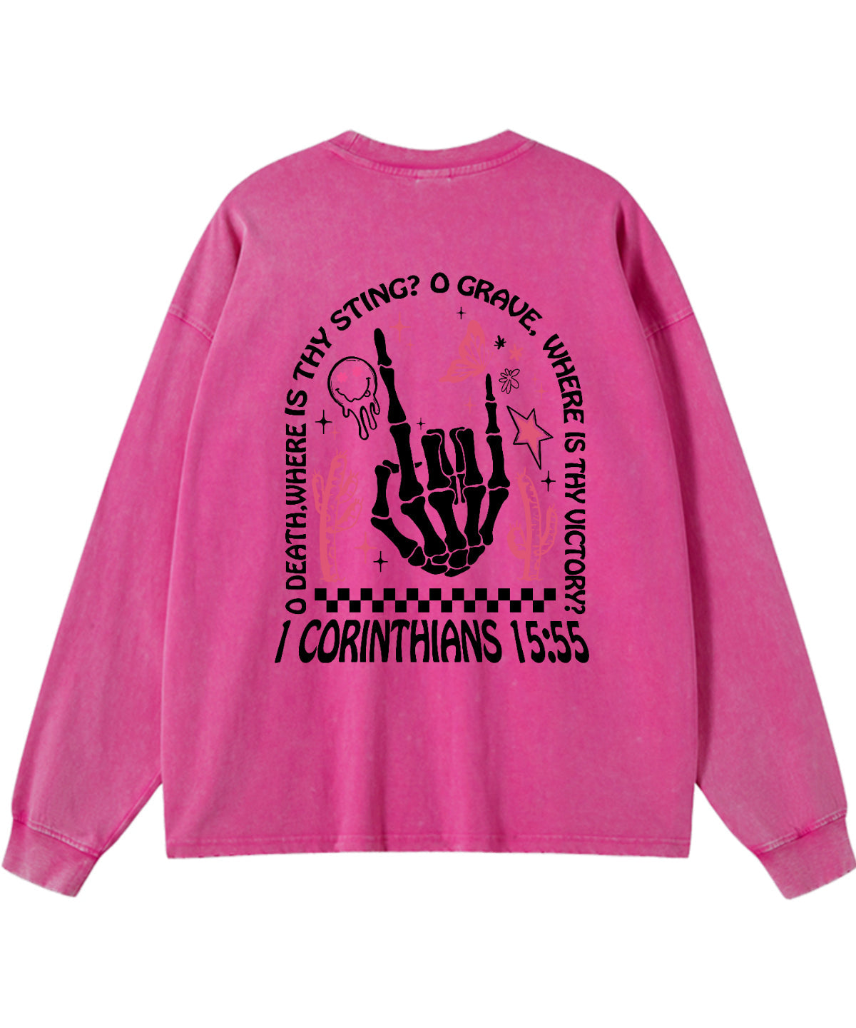 O Death Where Is Thy Sting Double Sided Washed Christian Long-sleeve T-shirt Hoodie, Sweatshirt | CiraTrend.com (Image 5)