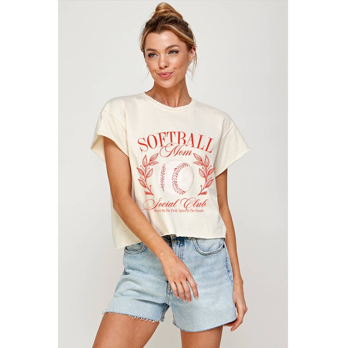 Soft Ball Mom  Vintage Graphic Crop Top