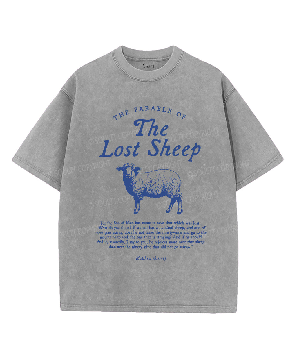 The Lost Sheep Unisex Washed Christian T-shirt Hoodie, Sweatshirt | CiraTrend.com (Image 3)