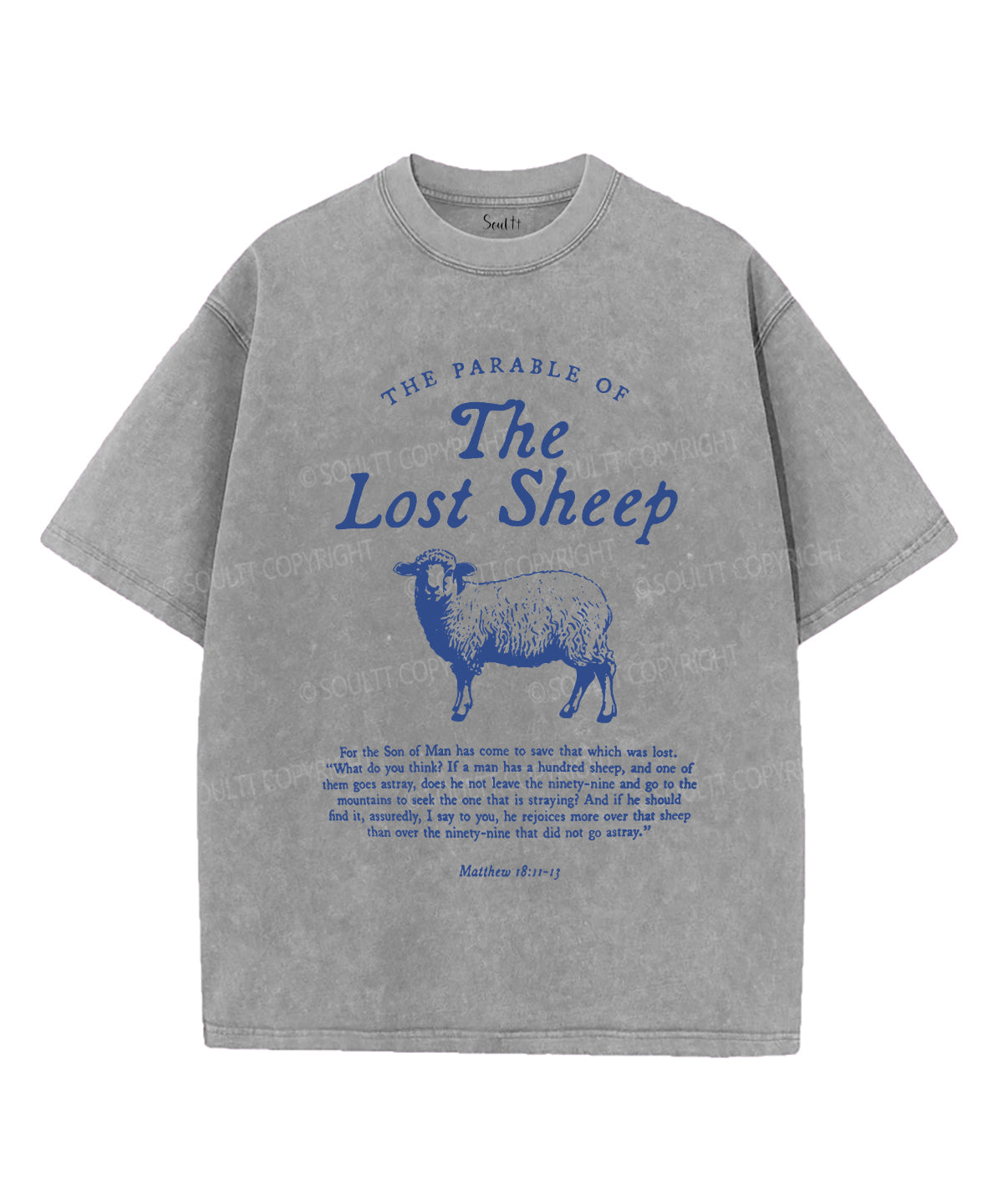 The Lost Sheep Unisex Washed Christian T-shirt Hoodie, Sweatshirt | CiraTrend.com (Image 3)