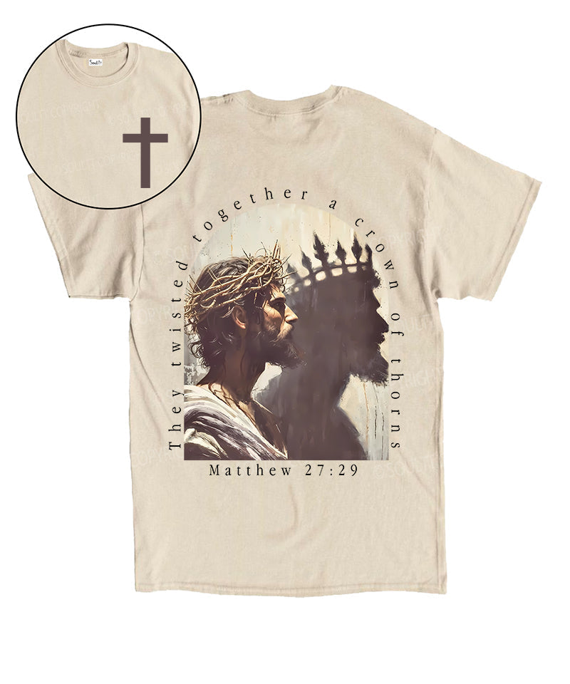 A Crown Of Thorns Double Sided Unisex Cotton Christian T-Shirt Hoodie, Sweatshirt | CiraTrend.com (Image 1)