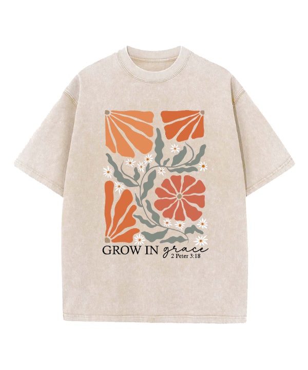 Grow in Grace Washed Christian T-shirt Hoodie, Sweatshirt | CiraTrend.com (Image 4)