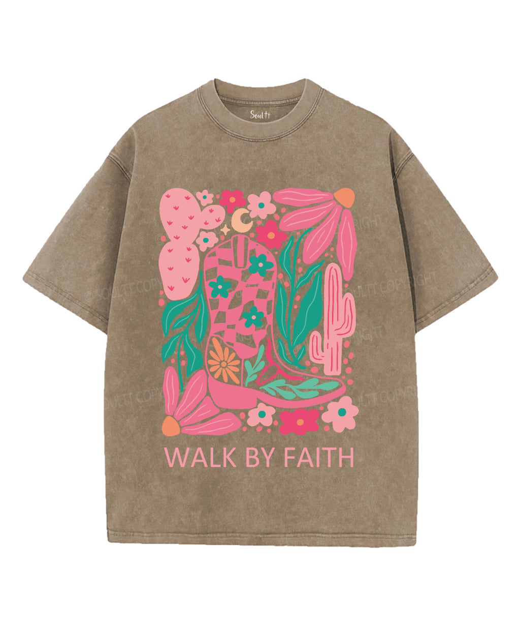 Walk By Faith Washed Christian T-shirt Hoodie, Sweatshirt | CiraTrend.com (Image 5)