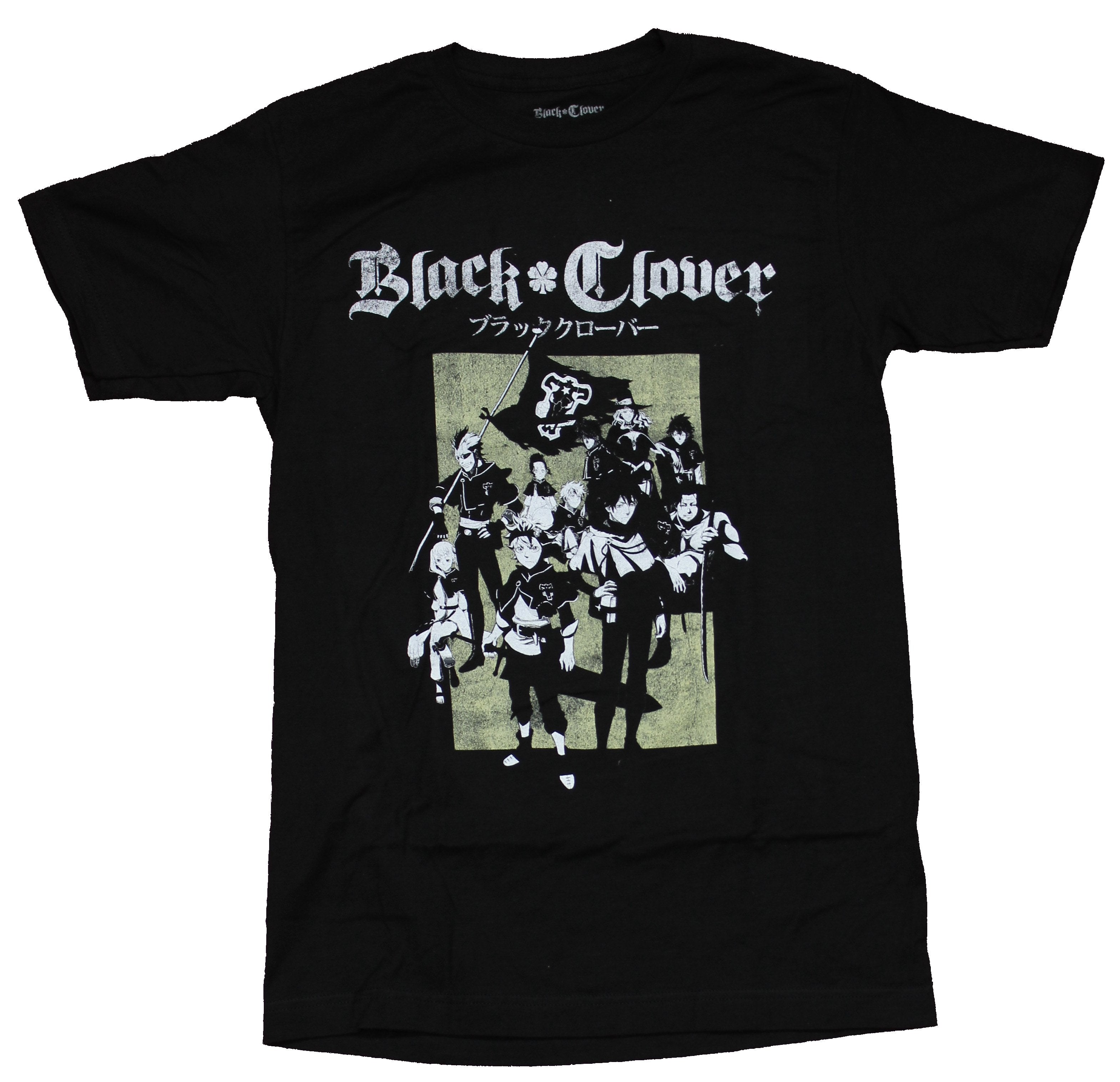 Black Clover Mens T-Shirt - Distressed Standing Group Boxed Under Name Hoodie, Sweatshirt | CiraTrend.com