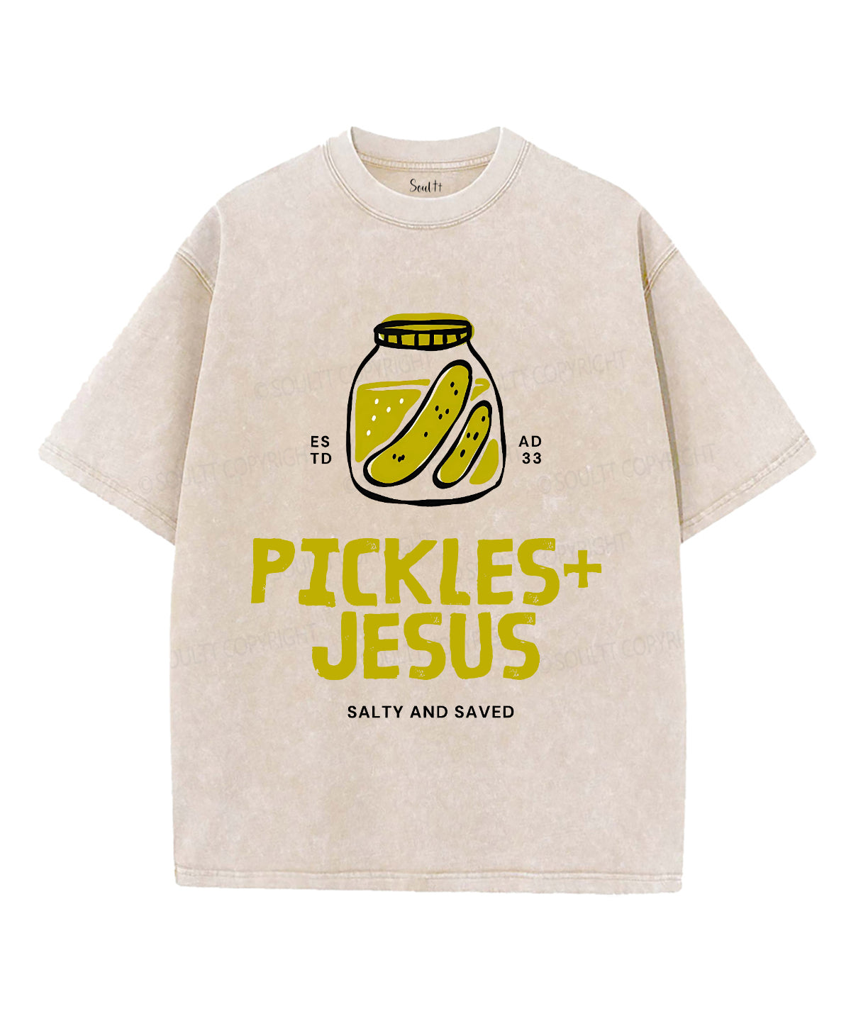 Salty And Saved Unisex Washed Christian T-shirt Hoodie, Sweatshirt | CiraTrend.com (Image 1)