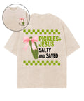 Salty And Saved Double Sided Unisex Washed Christian T-shirt Style006 Hoodie, Sweatshirt | CiraTrend.com (Image 1)