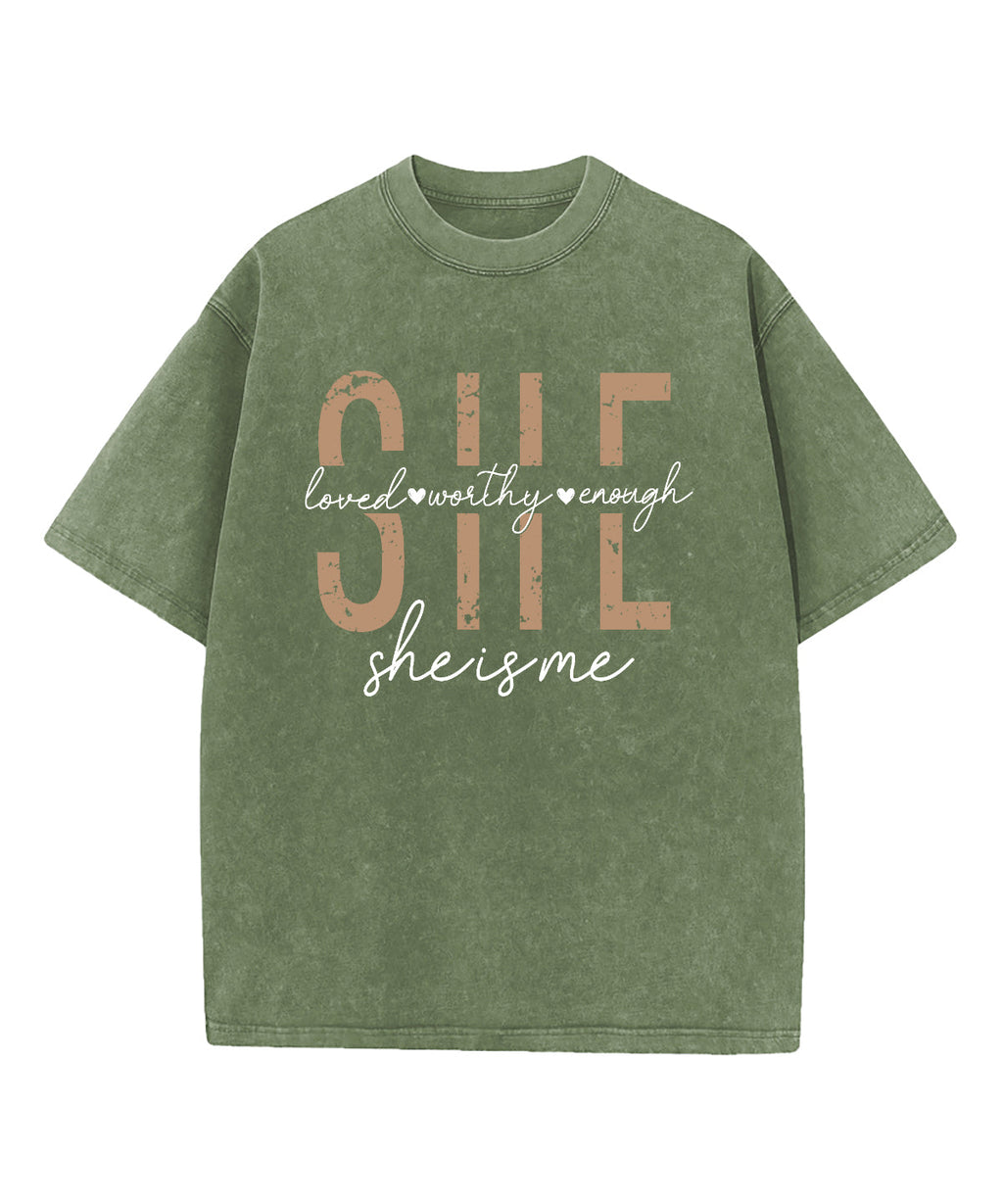 She Is Me Washed Christian T-shirt Hoodie, Sweatshirt | CiraTrend.com (Image 1)