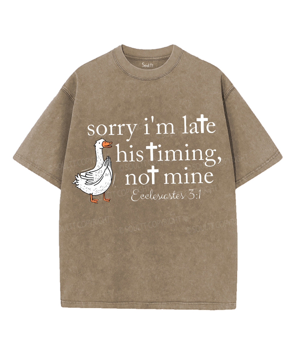 His Timing Not Mine Washed Christian T-Shirts, Hoodie, Sweatshirt