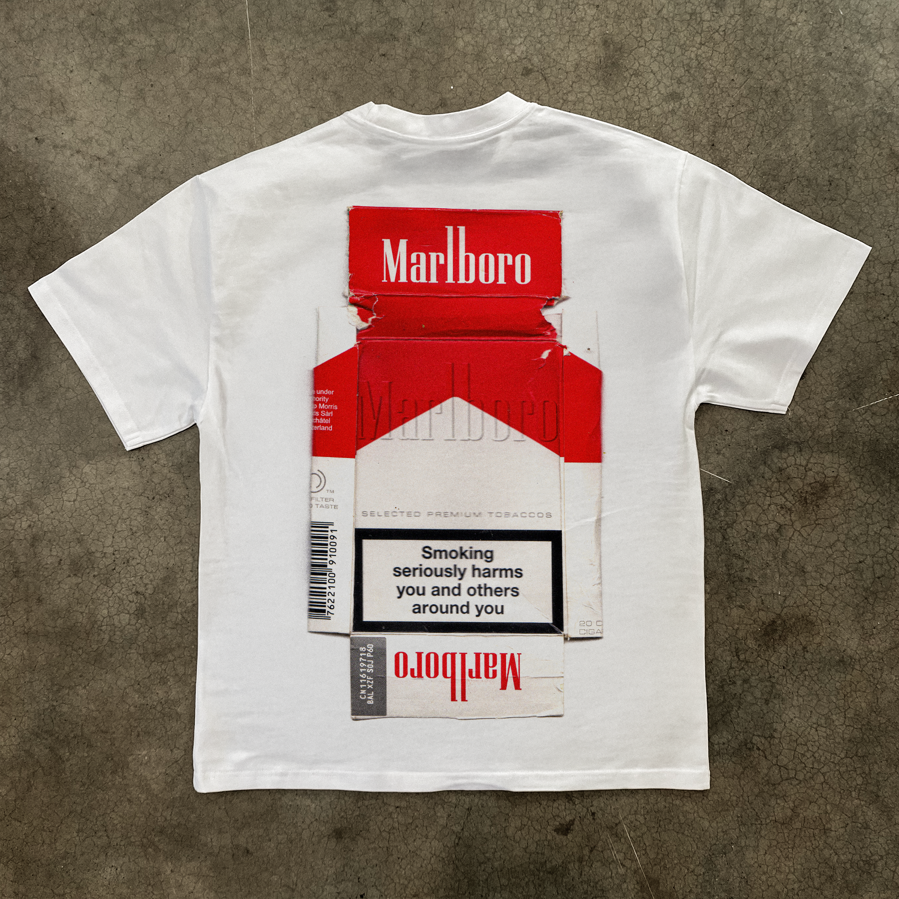 'SMOKING HARMS' WHITE HEAVYWEIGHT T-SHIRT Hoodie, Sweatshirt | CiraTrend.com (Image 1)