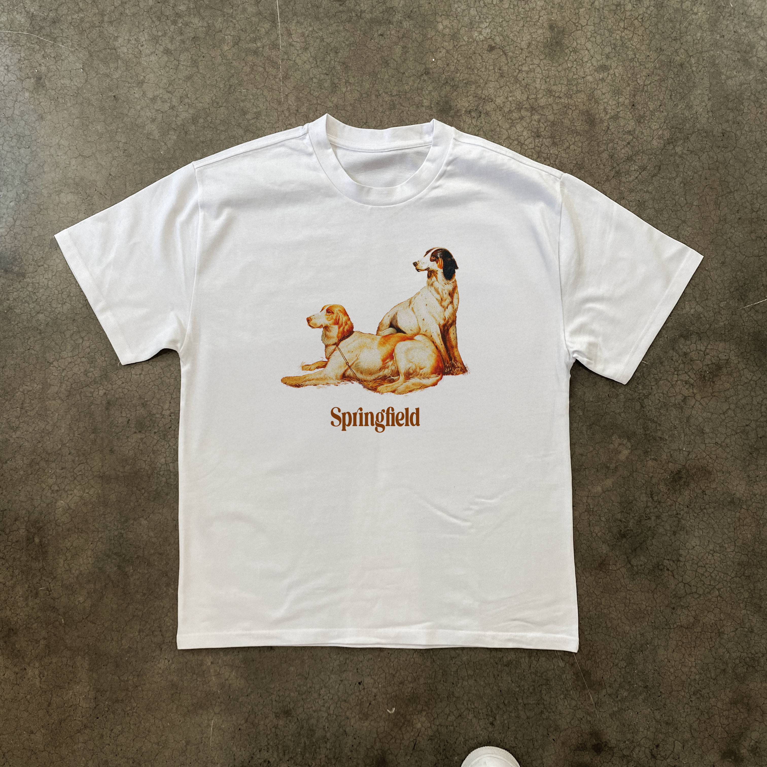 'SPRINGFIELD' HUNTING DOGS HEAVYWEIGHT WHITE T-SHIRT Hoodie, Sweatshirt | CiraTrend.com (Image 1)
