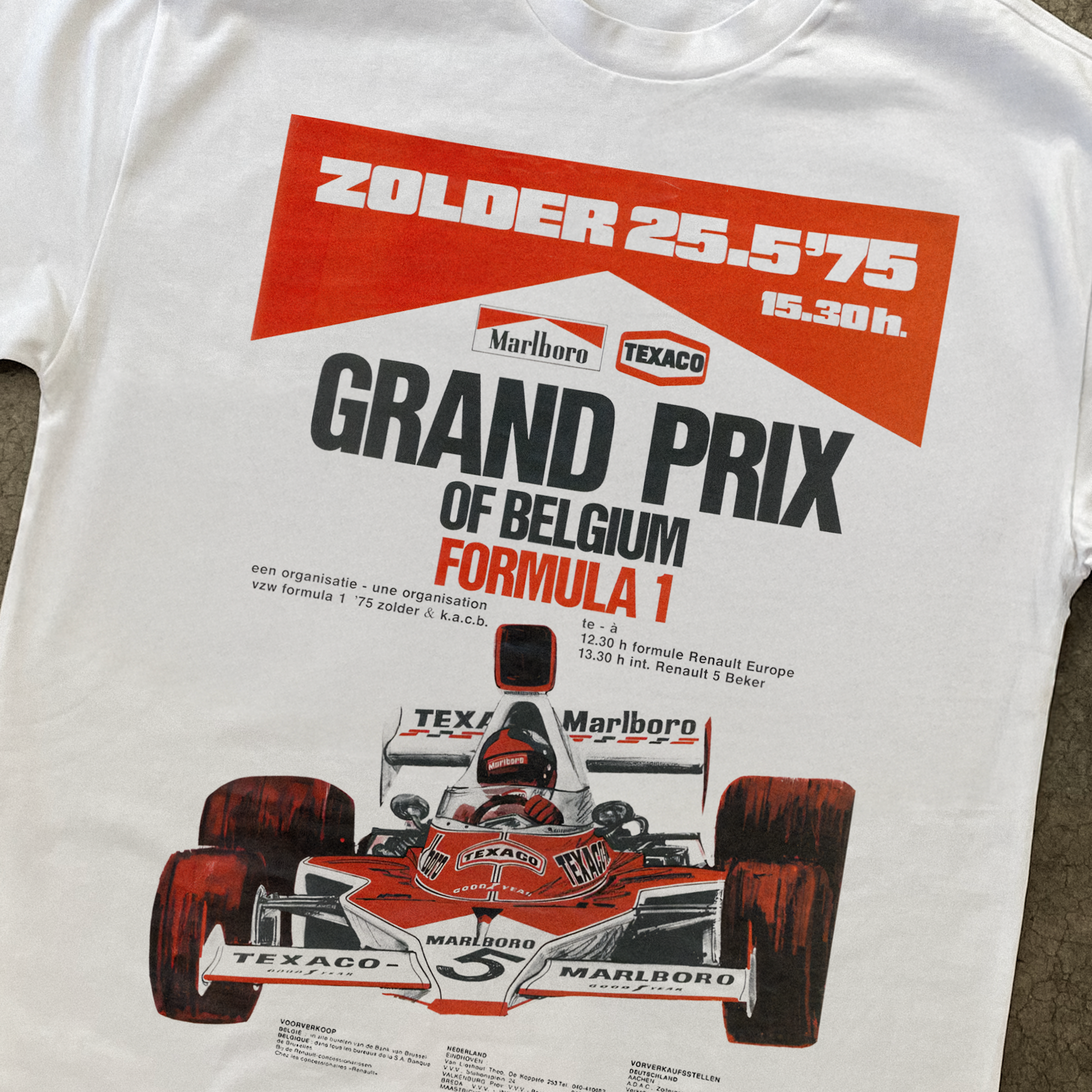 1975 'BELGUIM GRAND PRIX' HEAVY WHITE T-SHIRT Hoodie, Sweatshirt | CiraTrend.com (Image 2)