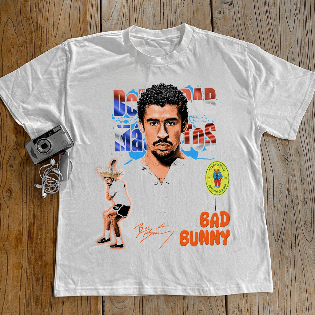 BAD BUNNY HEAVYWEIGHT WHITE T-SHIRT Hoodie, Sweatshirt | CiraTrend.com (Image 1)