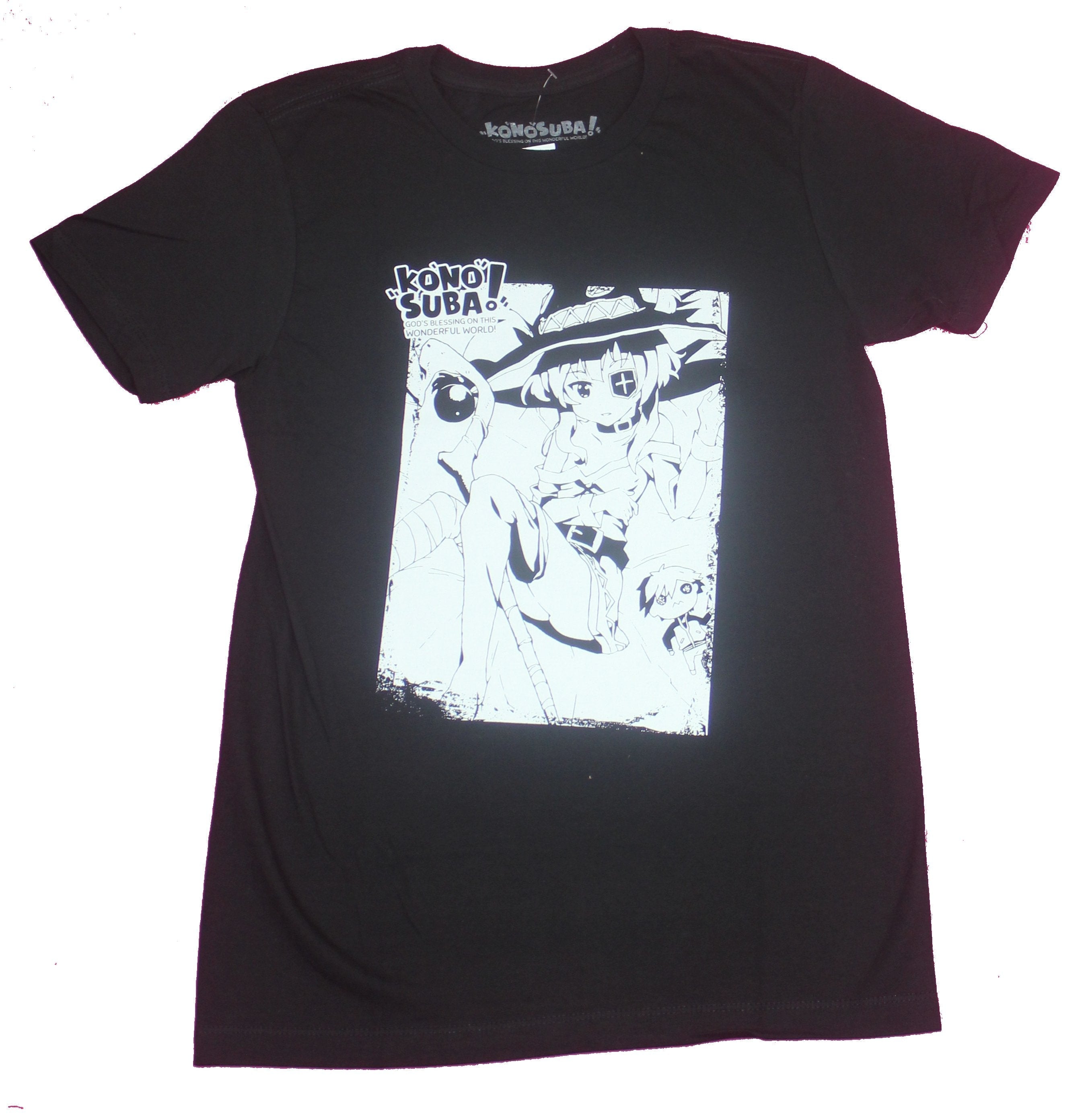 Konosuba Mens T-Shirt- Megumin Black And White Box Image Hoodie, Sweatshirt | CiraTrend.com