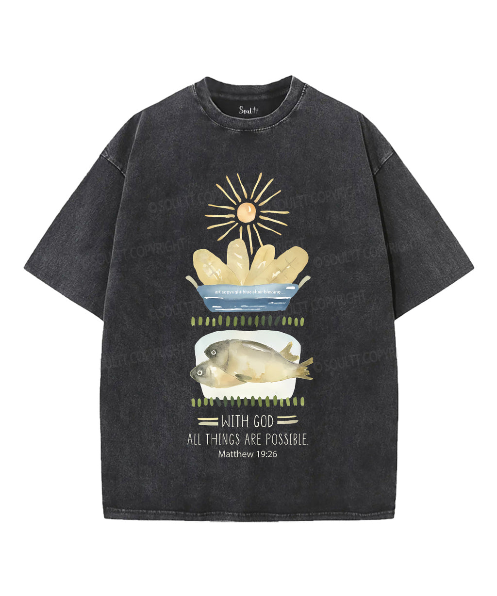 All Things Are Possible Unisex Washed Christian T-shirt Style002 Hoodie, Sweatshirt | CiraTrend.com (Image 1)
