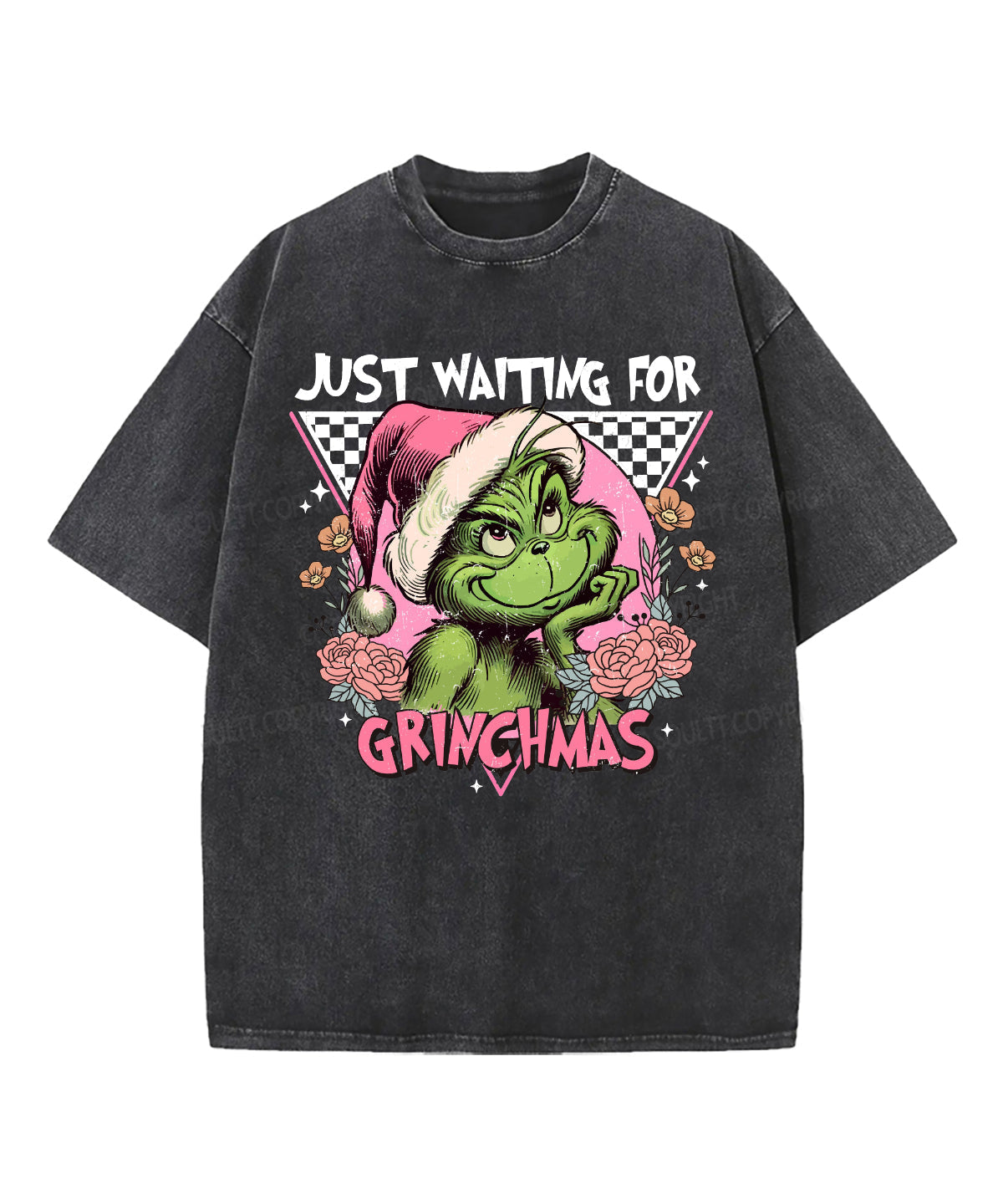Just Waiting For Grinchmas Washed Christian T-shirt Hoodie, Sweatshirt | CiraTrend.com (Image 2)