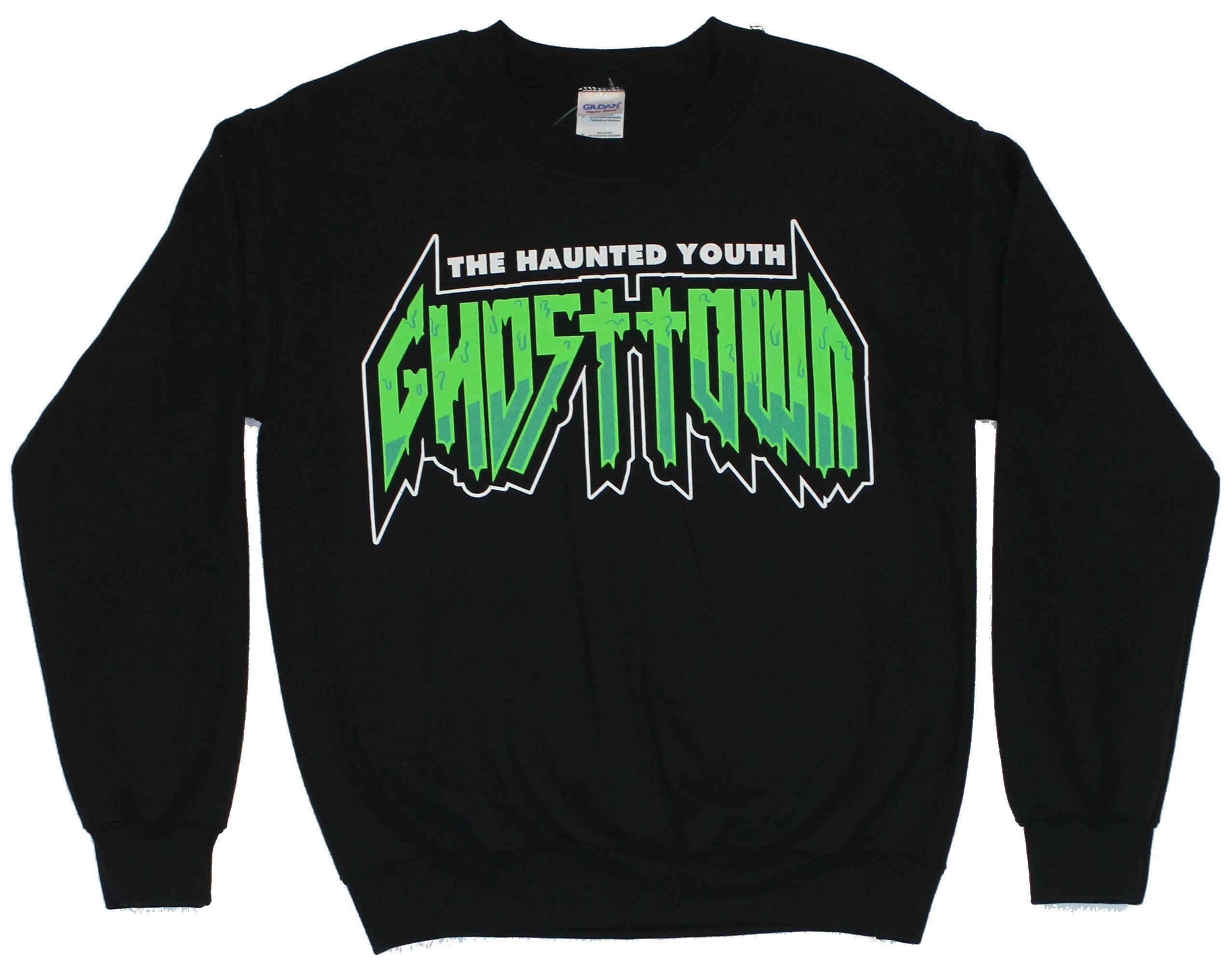 Ghost Town Crewneck Sweatshirt - "The Haunted Youth" Green Ghost Town Logo T-Shirts, Hoodie | CiraTrend.com