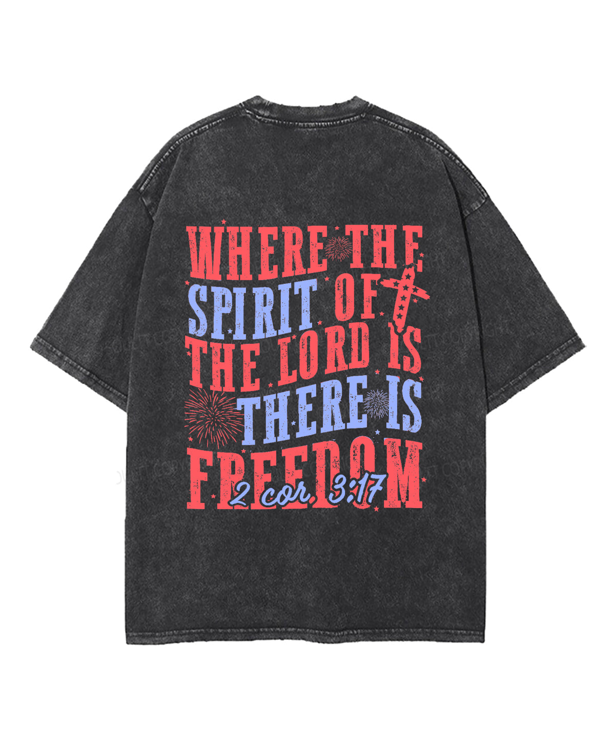 There is Freedom Double Sided Unisex Washed Christian T-shirt Hoodie, Sweatshirt | CiraTrend.com (Image 3)