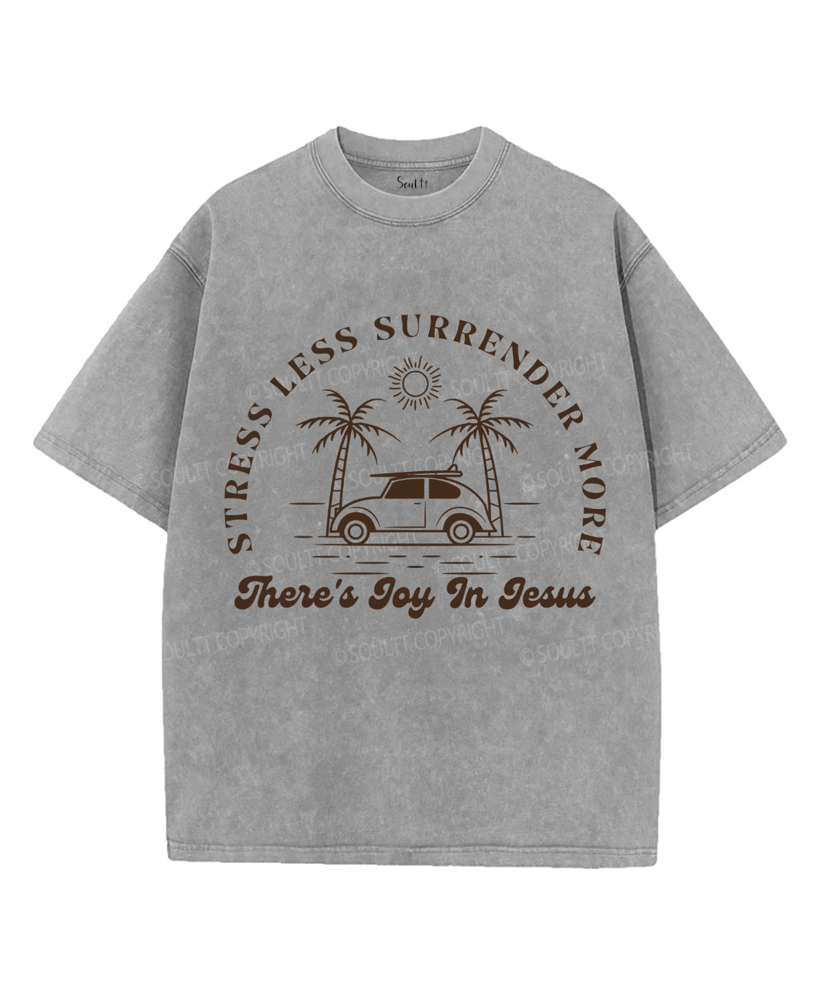 There's Joy in Jesus Unisex Washed Christian T-shirt Hoodie, Sweatshirt | CiraTrend.com (Image 3)