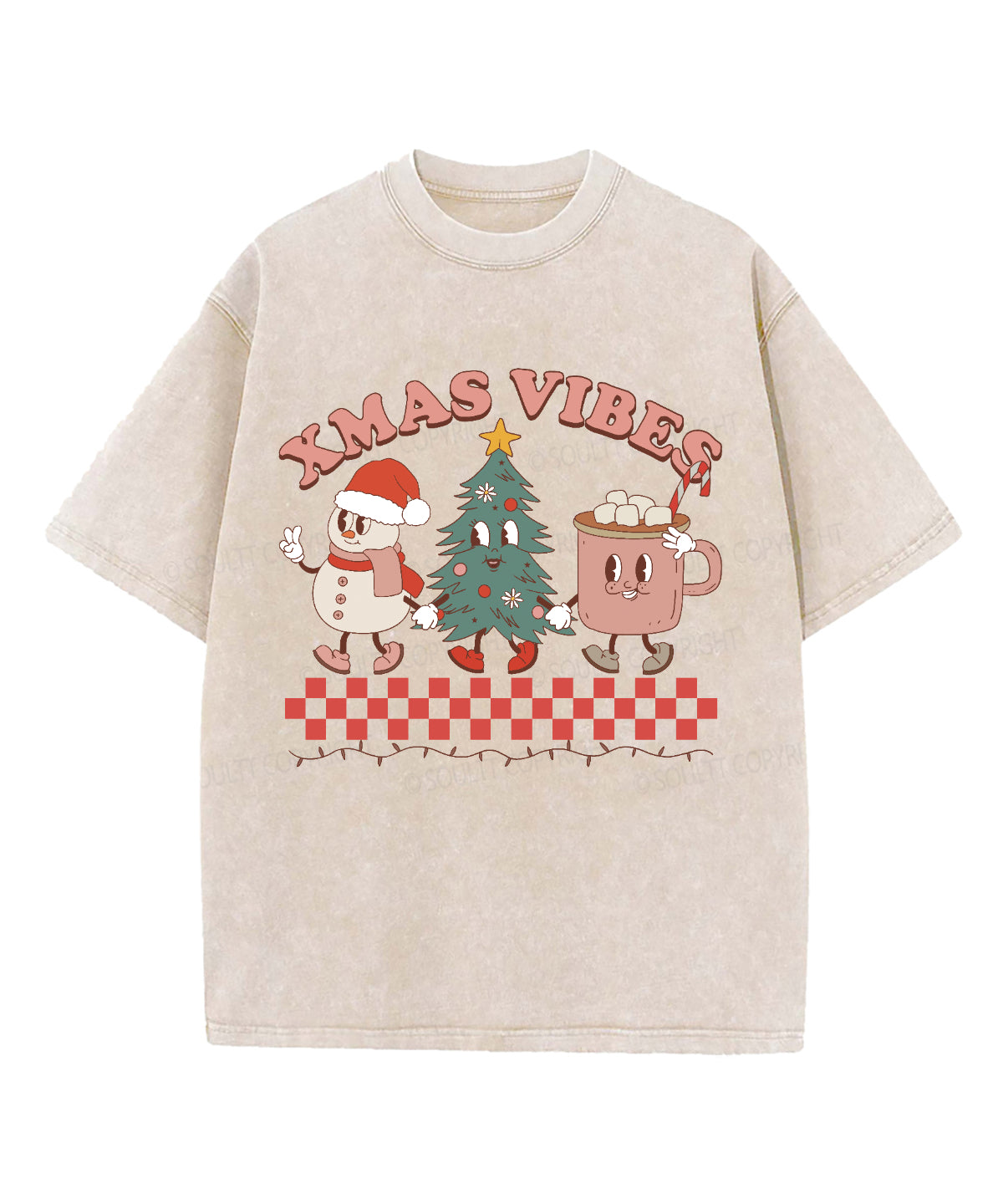 Xmas Vibes Washed Christian T-shirt Hoodie, Sweatshirt | CiraTrend.com (Image 1)