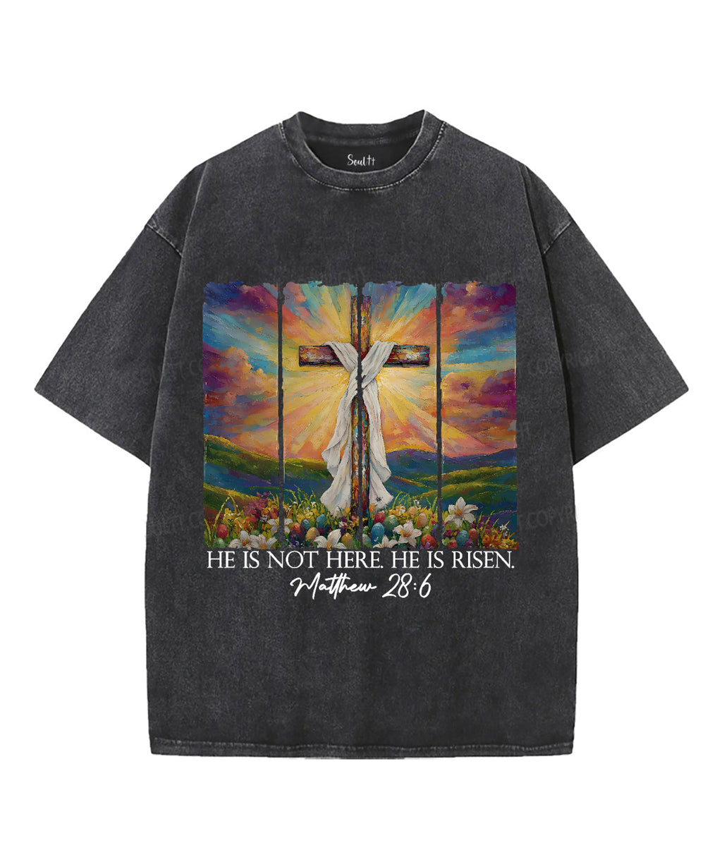 He Is Risen Unisex Washed Christian T-shirt Style009 Hoodie, Sweatshirt | CiraTrend.com (Image 1)